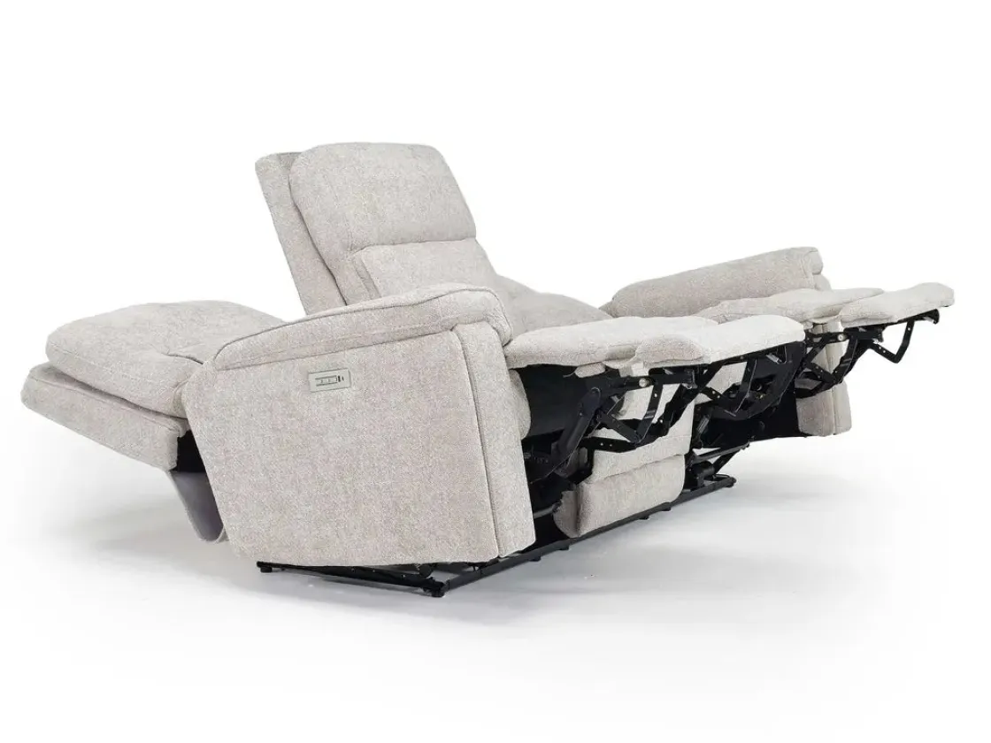 Mor Furniture Cannes 3 Power Theater Sofa W/ Immersive Sound In Maze Tan