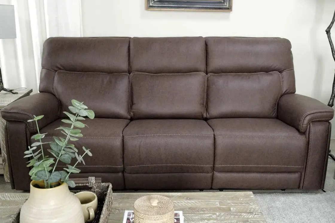 Mor Furniture Cannes 3 Power Theater Sofa W/ Immersive Sound In Maze Tan