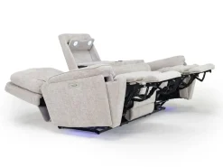 Mor Furniture Cannes 3 Power Theater Sofa W/ Immersive Sound In Maze Tan