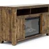 Mor Furniture Cannon Valley Fireplace Console In Brown