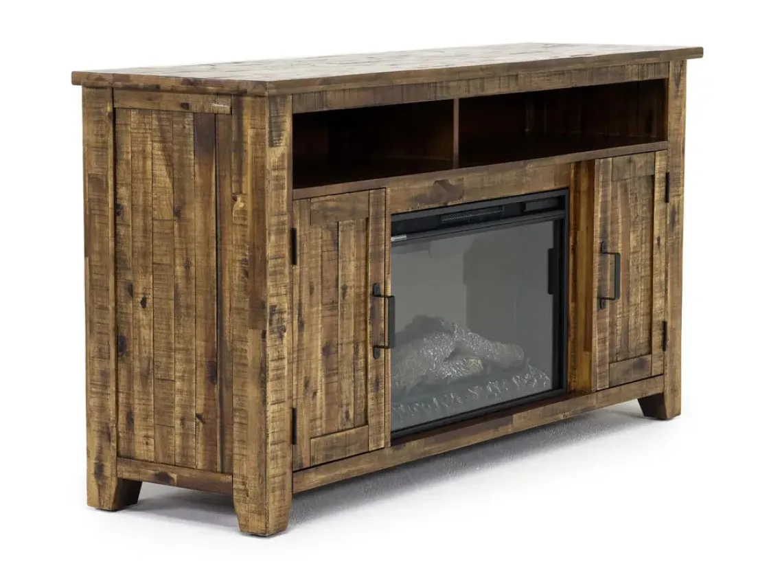 Mor Furniture Cannon Valley Fireplace Console In Brown