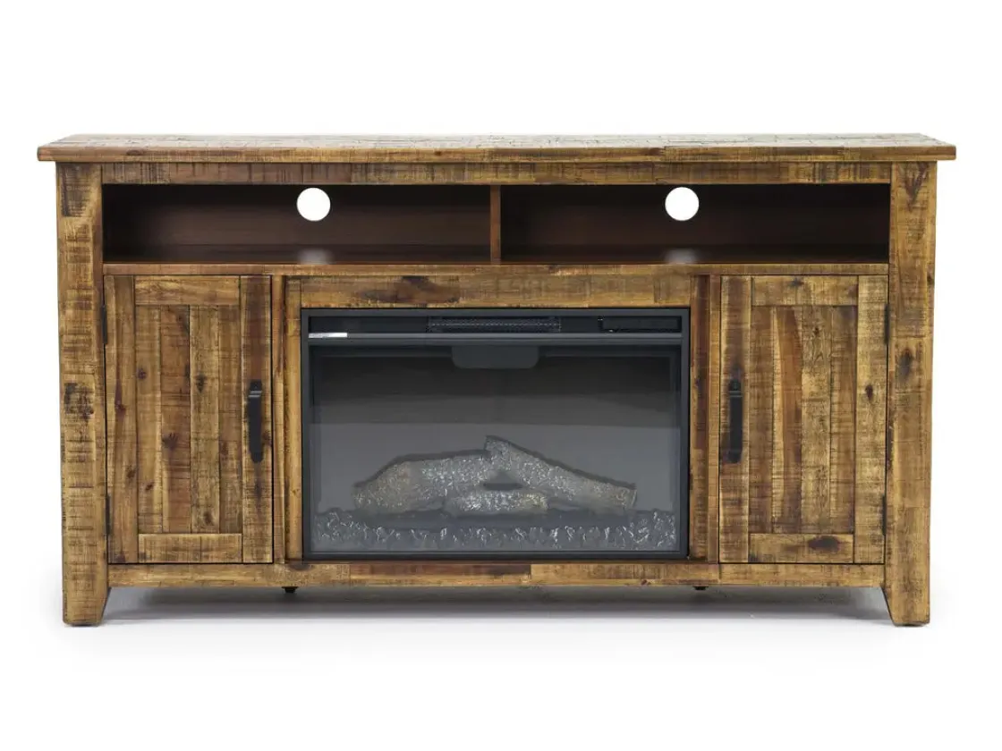 Mor Furniture Cannon Valley Fireplace Console In Brown