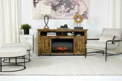 Mor Furniture Cannon Valley Fireplace Console In Brown