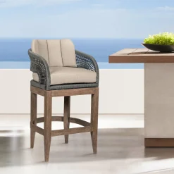 Mor Furniture Capri Outdoor Counter Height Stool In Taupe
