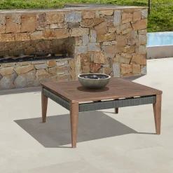 Mor Furniture Capri Outdoor Square Coffee Table In Brown