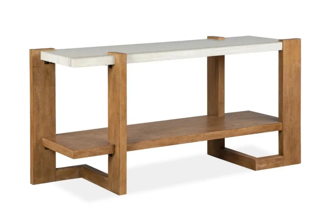Mor Furniture Carrington Sofa Table In Honey Wheat