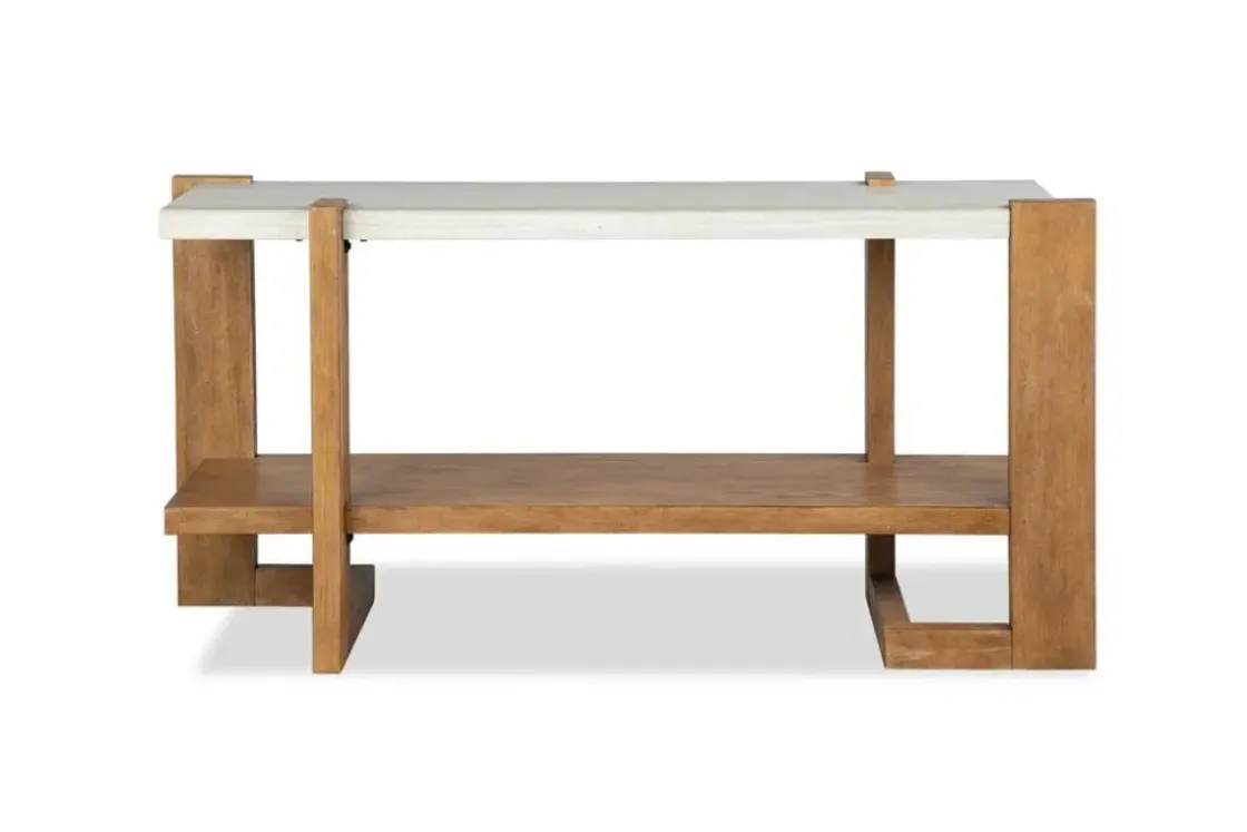 Mor Furniture Carrington Sofa Table In Honey Wheat