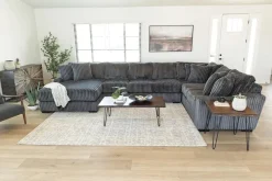 Mor Furniture Casper 4 Piece Sofa Chaise Sectional In Pony Slate, Left Facing