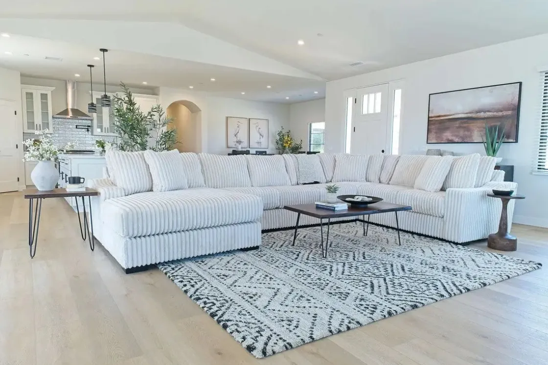Mor Furniture Casper 4 Piece Sofa Chaise Sectional In Pony Slate, Left Facing