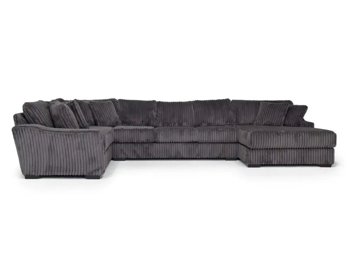 Mor Furniture Casper 4 Piece Sofa Chaise Sectional In Pony Slate, Left Facing