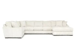 Mor Furniture Casper 4 Piece Sofa Chaise Sectional In Pony Slate, Left Facing