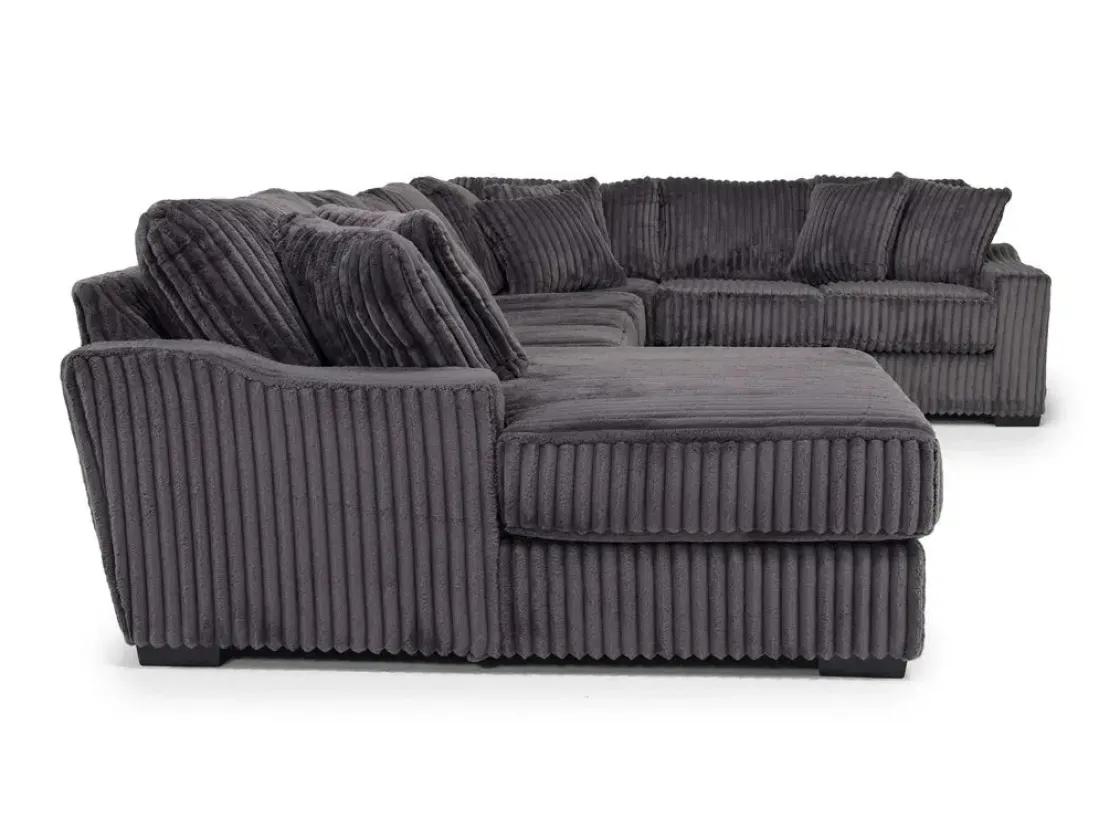Mor Furniture Casper 4 Piece Sofa Chaise Sectional In Pony Slate, Left Facing