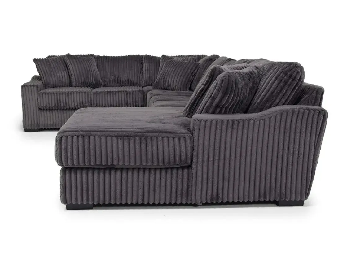 Mor Furniture Casper 4 Piece Sofa Chaise Sectional In Pony Slate, Left Facing