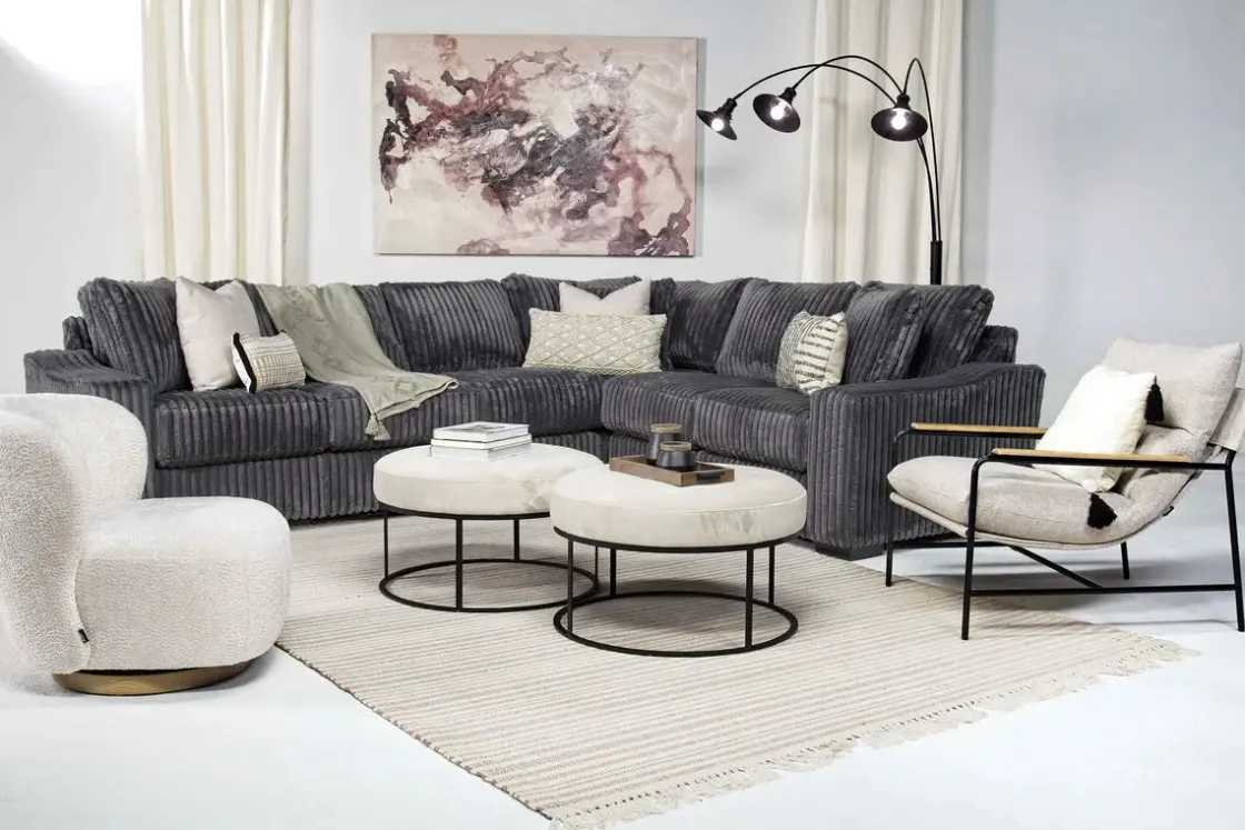 Mor Furniture Casper 3 Piece Sofa Sectional In , Left Facing