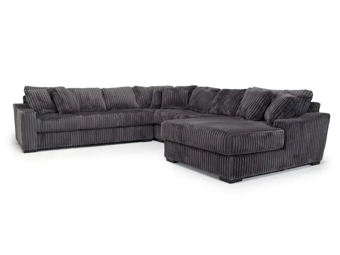 Mor Furniture Casper 4 Piece Xl Loveseat Chaise Sectional In Pony Slate, Left Facing