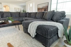 Mor Furniture Casper 4 Piece Xl Loveseat Chaise Sectional In Pony Slate, Left Facing