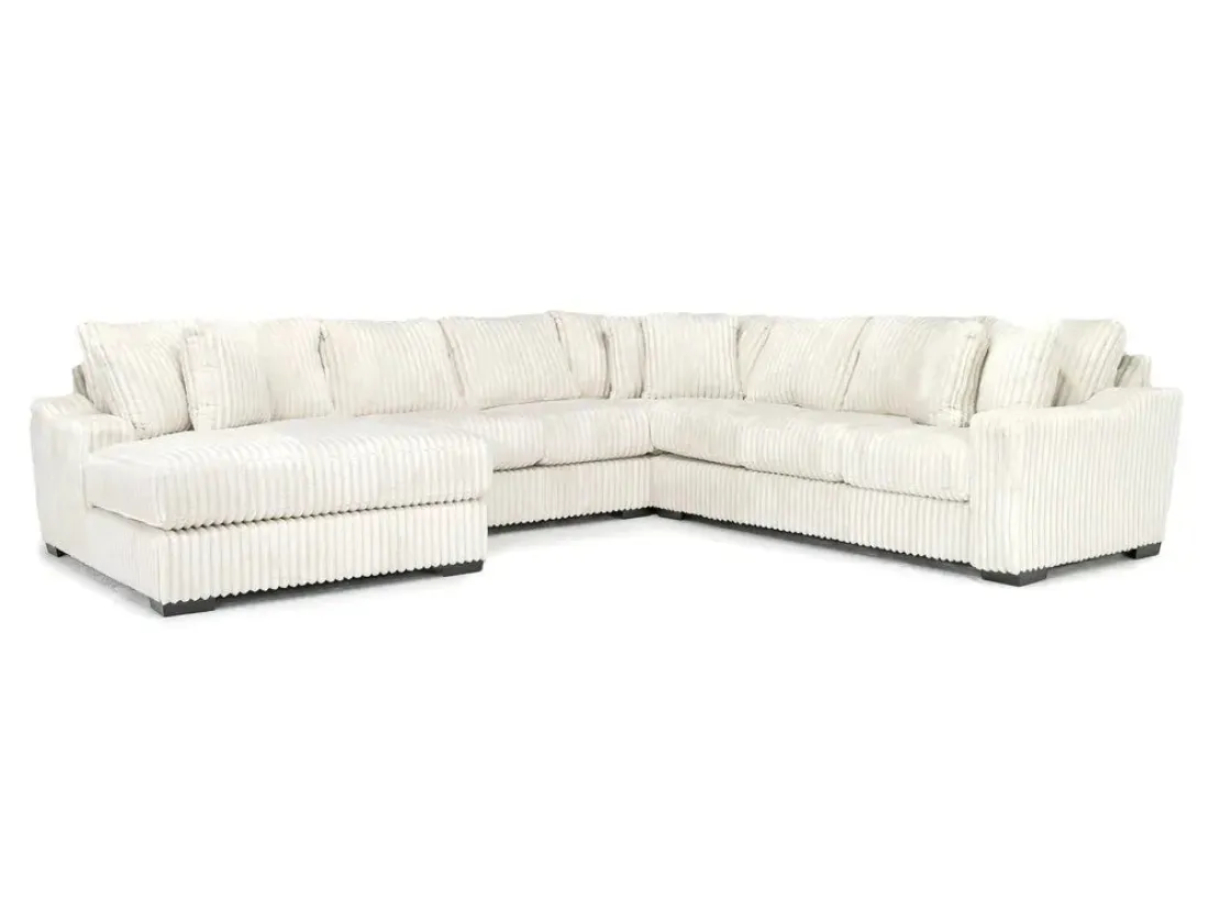 Mor Furniture Casper 4 Piece Xl Loveseat Chaise Sectional In Pony Slate, Left Facing