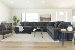 Mor Furniture Casper 4 Piece Xl Loveseat Chaise Sectional In Pony Slate, Left Facing