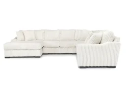 Mor Furniture Casper 4 Piece Xl Loveseat Chaise Sectional In Pony Slate, Left Facing