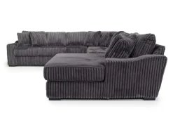 Mor Furniture Casper 4 Piece Xl Loveseat Chaise Sectional In Pony Slate, Left Facing