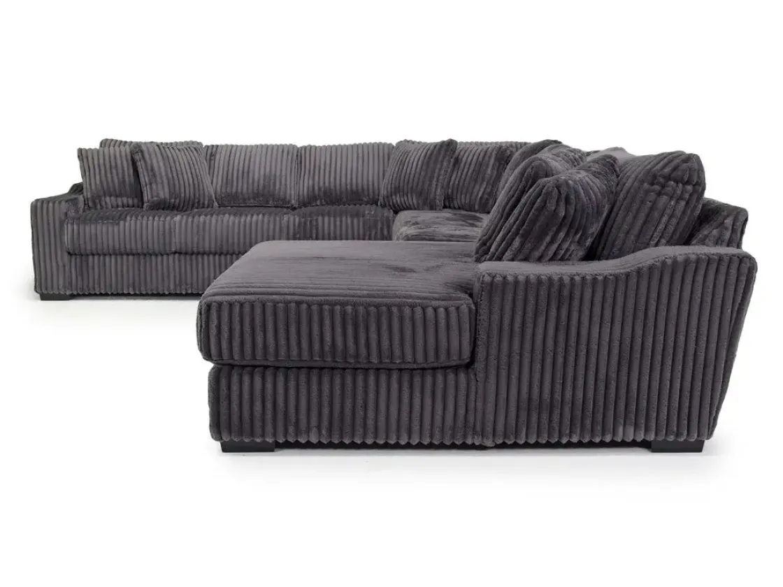 Mor Furniture Casper 4 Piece Xl Loveseat Chaise Sectional In Pony Slate, Left Facing