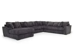 Mor Furniture Casper 4 Piece Xl Sofa Chaise Sectional In Pony Slate, Left Facing