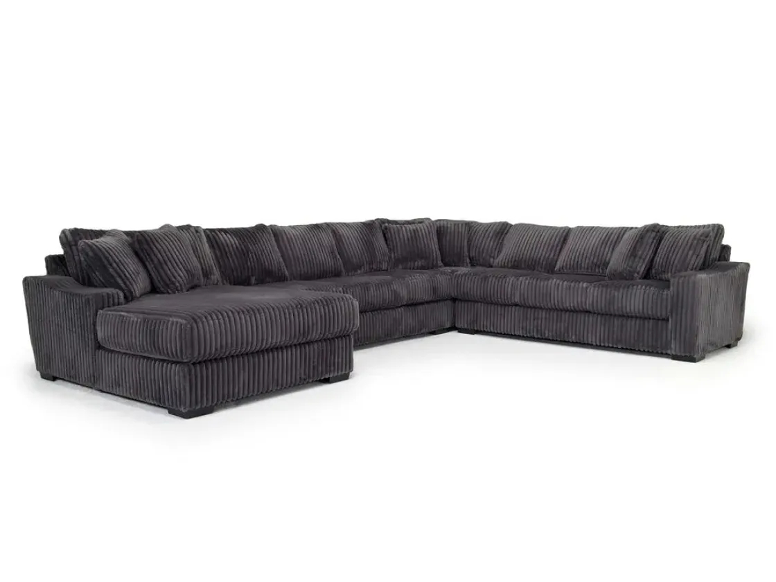 Mor Furniture Casper 4 Piece Xl Sofa Chaise Sectional In Pony Slate, Left Facing
