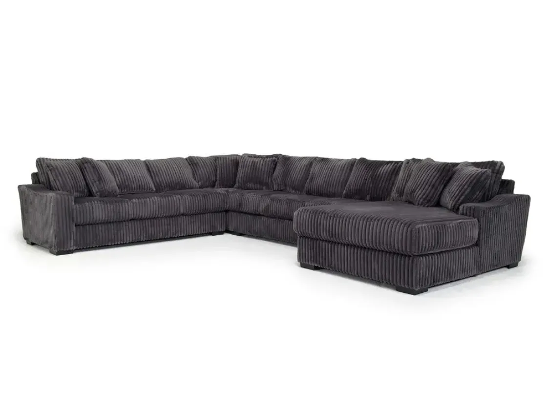 Mor Furniture Casper 4 Piece Xl Sofa Chaise Sectional In Pony Slate, Left Facing