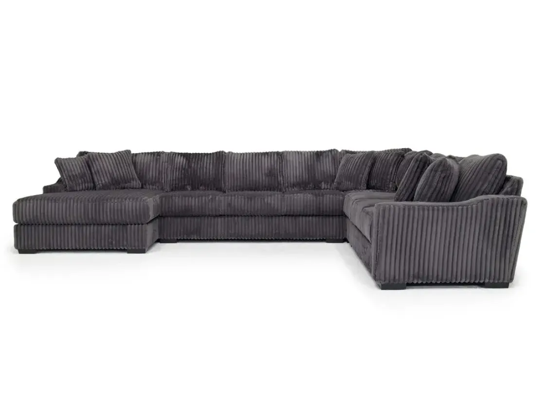 Mor Furniture Casper 4 Piece Xl Sofa Chaise Sectional In Pony Slate, Left Facing