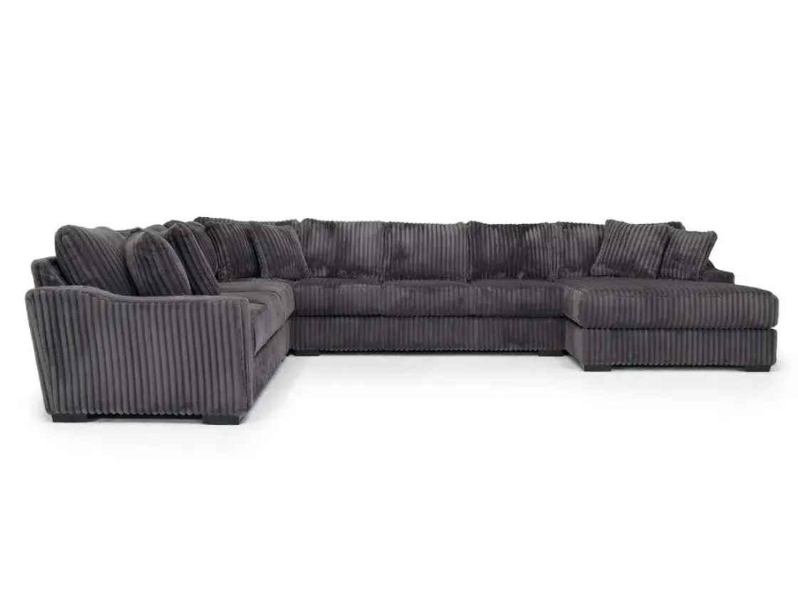 Mor Furniture Casper 4 Piece Xl Sofa Chaise Sectional In Pony Slate, Left Facing