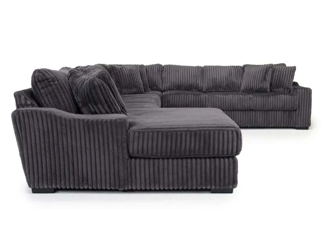 Mor Furniture Casper 4 Piece Xl Sofa Chaise Sectional In Pony Slate, Left Facing