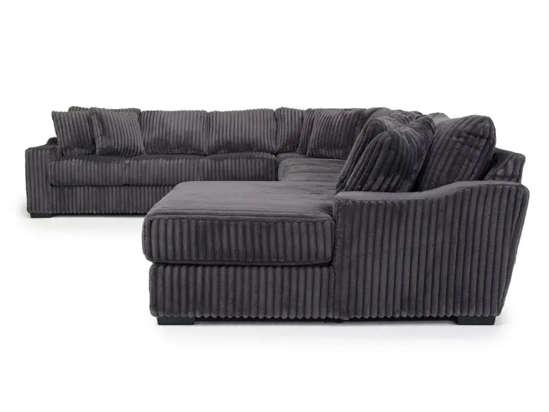 Mor Furniture Casper 4 Piece Xl Sofa Chaise Sectional In Pony Slate, Left Facing