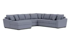 Mor Furniture Casper Crypton Performance Extra Large Tux Loveseat Chaise Sectional In Custom, Left Facing