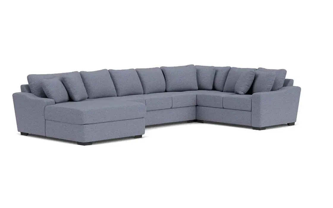 Mor Furniture Casper Crypton Performance Tux Sofa Chaise Sectional In Custom, Left Facing
