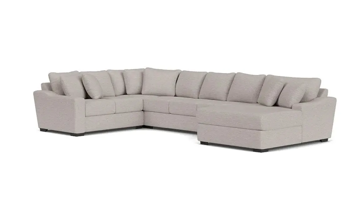 Mor Furniture Casper Crypton Performance Tux Sofa Chaise Sectional In Custom, Left Facing