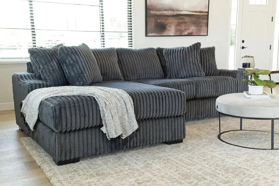 Mor Furniture Casper Sofa Chaise In Pony Slate, Left Facing