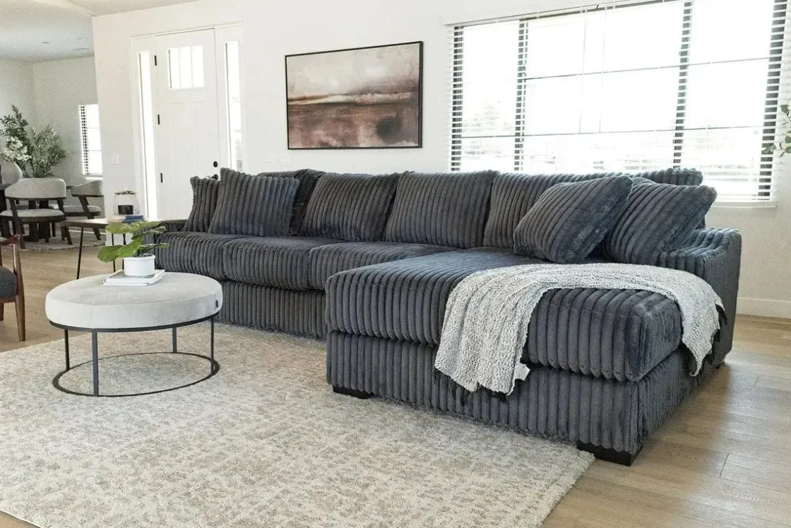 Mor Furniture Casper Xl Sofa Chaise In Pony Slate, Left Facing