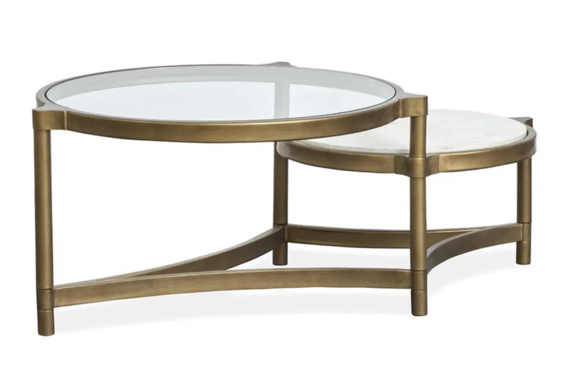 Mor Furniture Cassidy Coffee Table In Aged Brass
