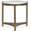 Mor Furniture Cassidy Round End Table In Aged Brass