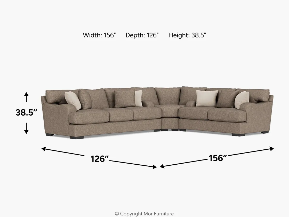 Mor Furniture Catamaran 3 Piece Reversible Chaise Sectional In