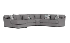 Mor Furniture Catamaran Crypton Performance 3 Piece Reversible Chaise Sectional In Custom