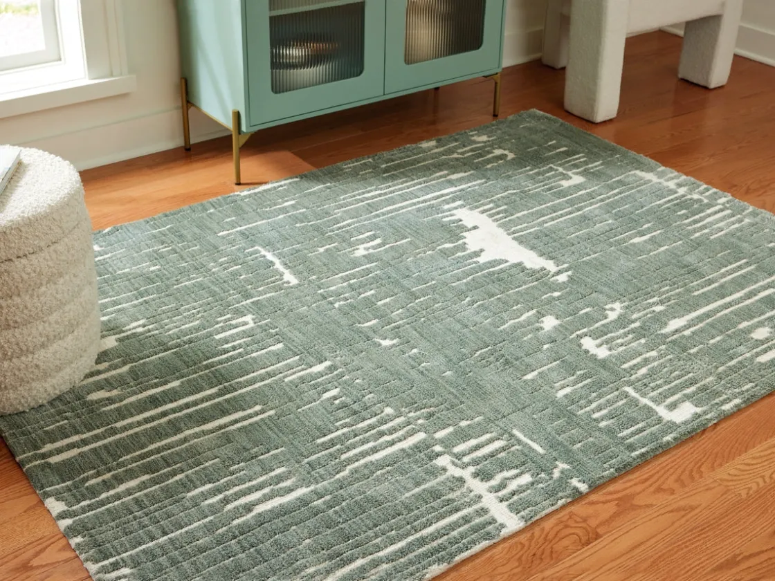 Mor Furniture Cayworth Rug In Teal/White, 5x7