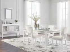 Mor Furniture Chalanna Dining Table & 4 Chairs In White