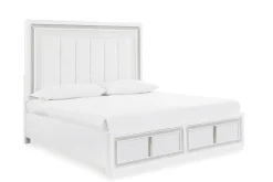 Mor Furniture Chalanna Storage Bed, Dresser, Mirror & Nightstand In White, Queen