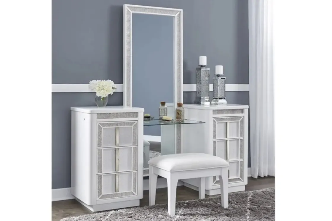 Mor Furniture Chalanna Vanity & Mirror In White