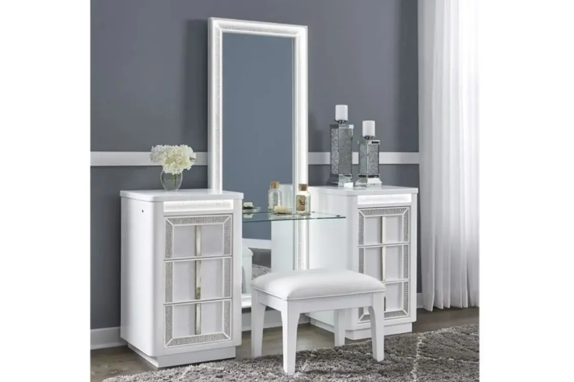 Mor Furniture Chalanna Vanity & Mirror In White