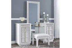 Mor Furniture Chalanna Vanity, Mirror & Stool In White