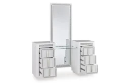 Mor Furniture Chalanna Vanity, Mirror & Stool In White