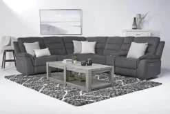 Mor Furniture Chanell 6 Piece 2 Power Sectional W/ 2 Power Armless Recliner In New Nappa Gray