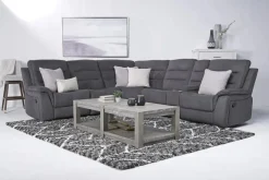 Mor Furniture Chanell 6 Piece Reclining Sectional W/ Armless Recliner In New Nappa Gray